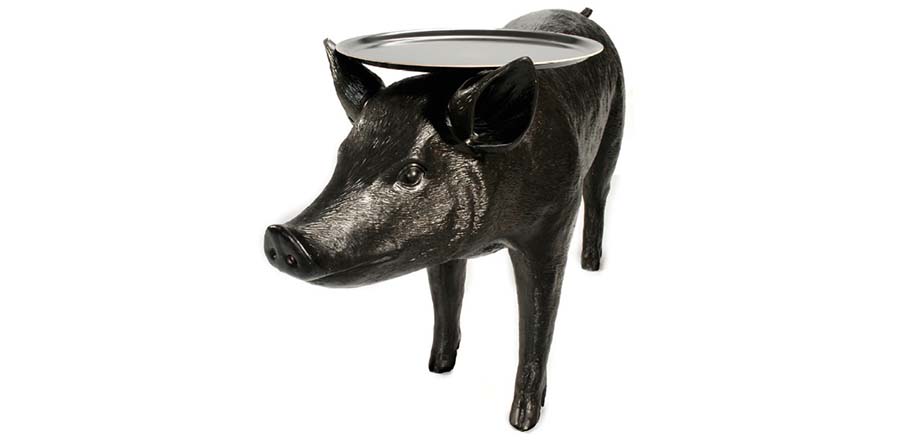 [创意家具 - 灯饰|台灯|办公家具|球友会（中国）家具|荷兰 Moooi Pig Table 黑豬邊桌]